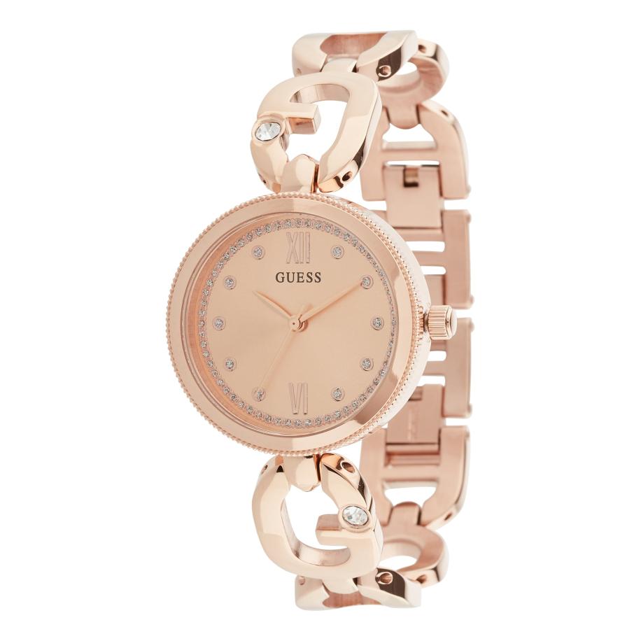 Guess GUESS Analoog horloge rose-goud / zwart / transparant -