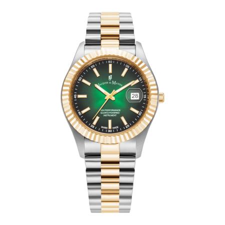 Jacques du Manoir Analoog horloge goud / groen / zilver