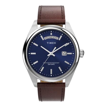 TIMEX Analoog horloge Legacy blauw / bruin / zilver
