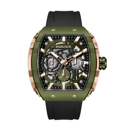 Police POLICE Analoog horloge Flash rose-goud / olijfgroen / zwart