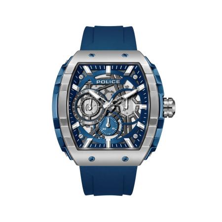 Police POLICE Analoog horloge Flash blauw / zilver