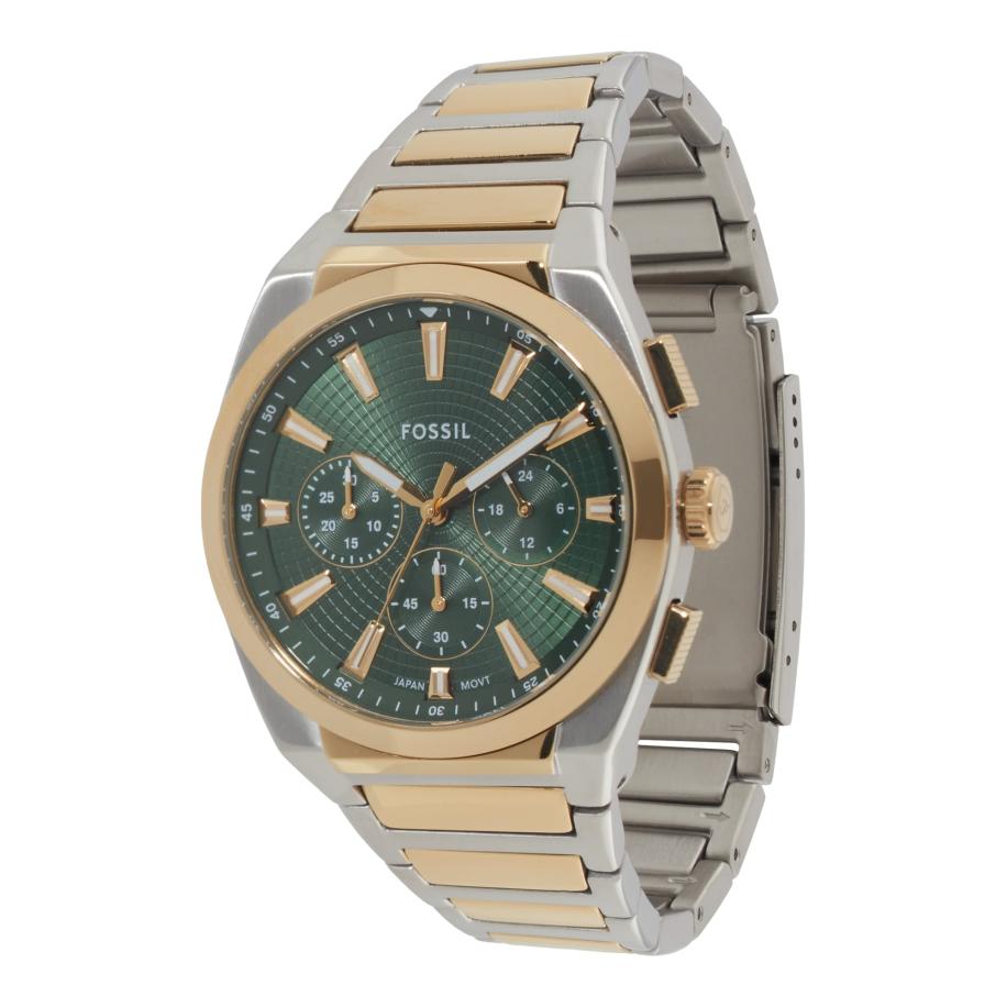 Fossil FOSSIL Analoog horloge Everett goud / donkergroen / zilver -