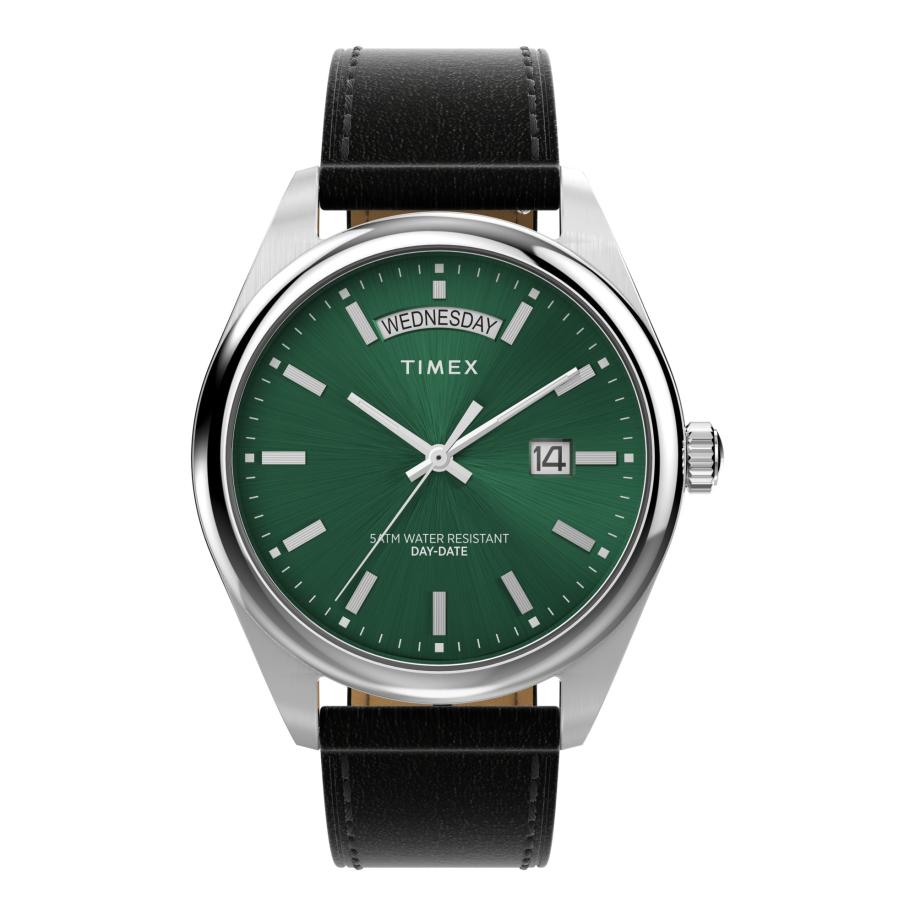 TIMEX Analoog horloge Legacy zilvergrijs / groen / zwart Zwart