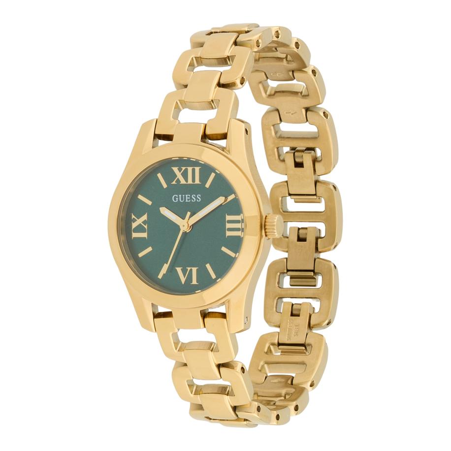GUESS Analoog horloge VEDA goud / donkergroen Goud