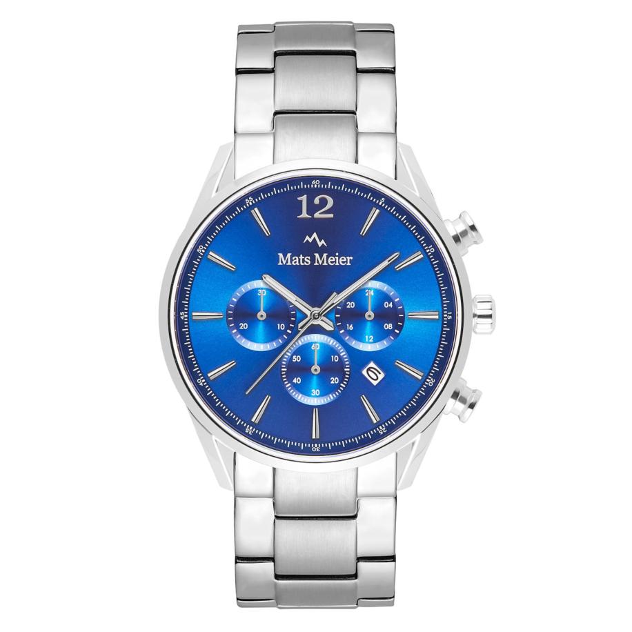 Mats Meier Analoog horloge blauw / zilver Zilver