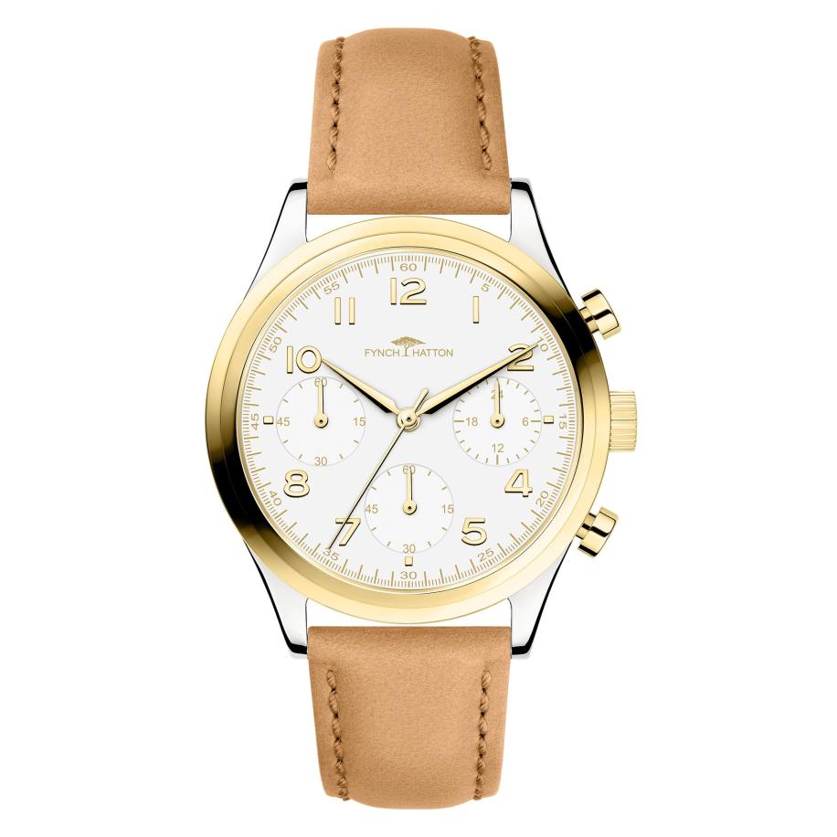 Fynch-Hatton FYNCH-HATTON Analoog horloge bruin / goud / wit -