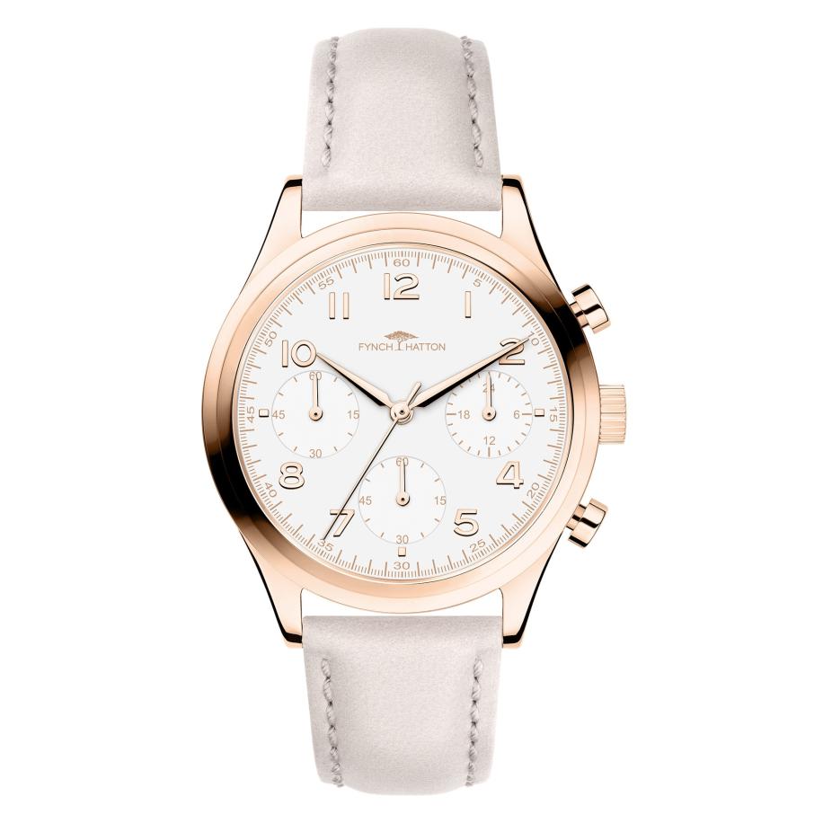 Fynch-Hatton FYNCH-HATTON Analoog horloge rose-goud / grijs / wit -