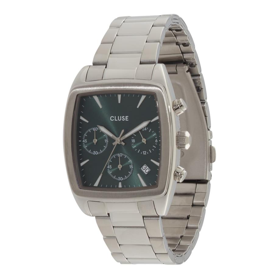 CLUSE Analoog horloge Quartaut donkergroen / zilver / wit Zilver