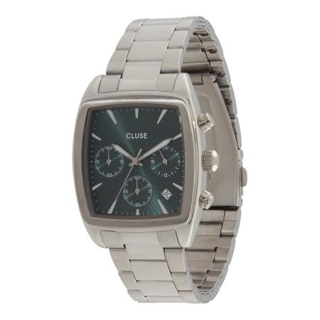 CLUSE Analoog horloge Quartaut donkergroen / zilver / wit