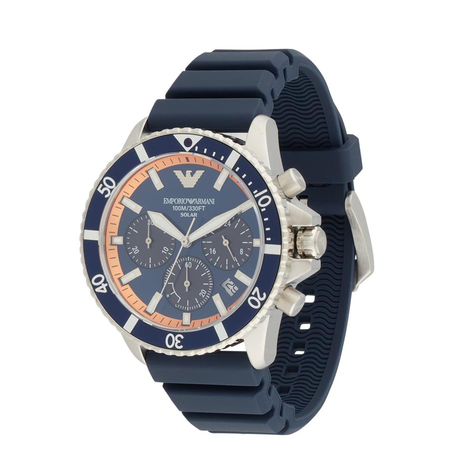 Emporio Armani Emporio Armani Analoog horloge saffier / donkerblauw / oranje / zilver -