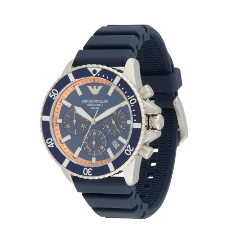 Emporio Armani Emporio Armani Analoog horloge saffier / donkerblauw / oranje / zilver