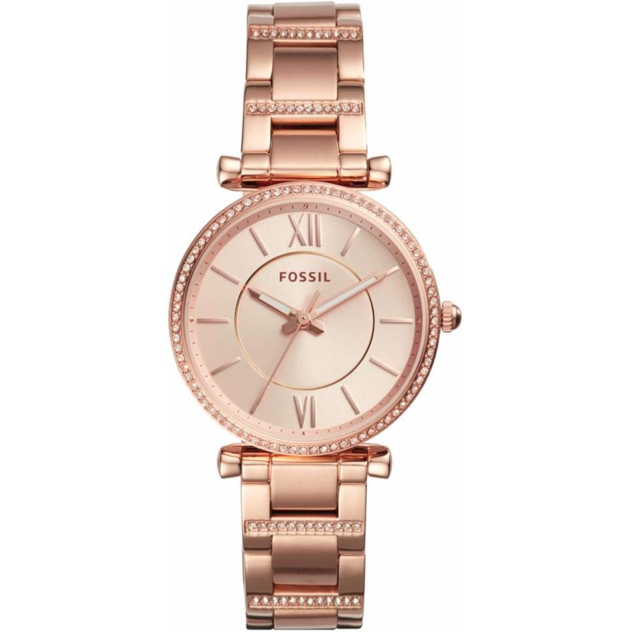 FOSSIL Analoog horloge Carlie rose-goud / wit Goud
