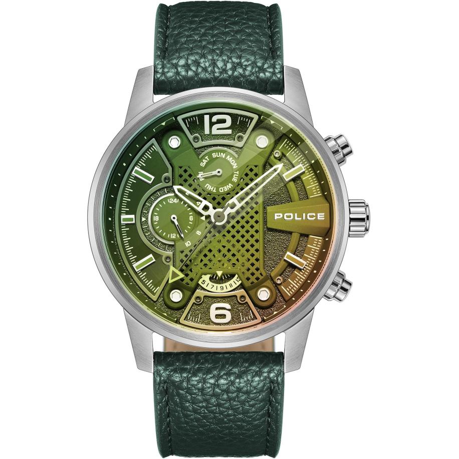 Police POLICE Analoog horloge Lanshu groen / lichtgroen / zilver -