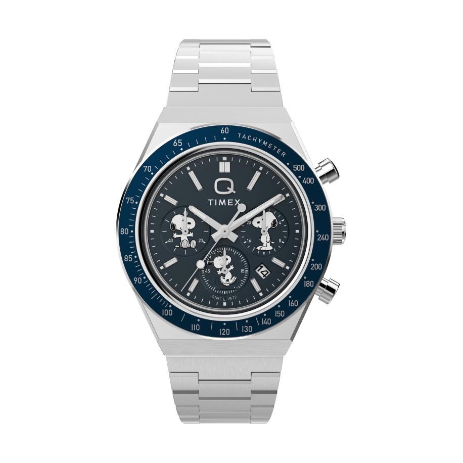 TIMEX Analoog horloge Timex x Peanuts® Q Timex® Chronograph zwart / zilver Zilver