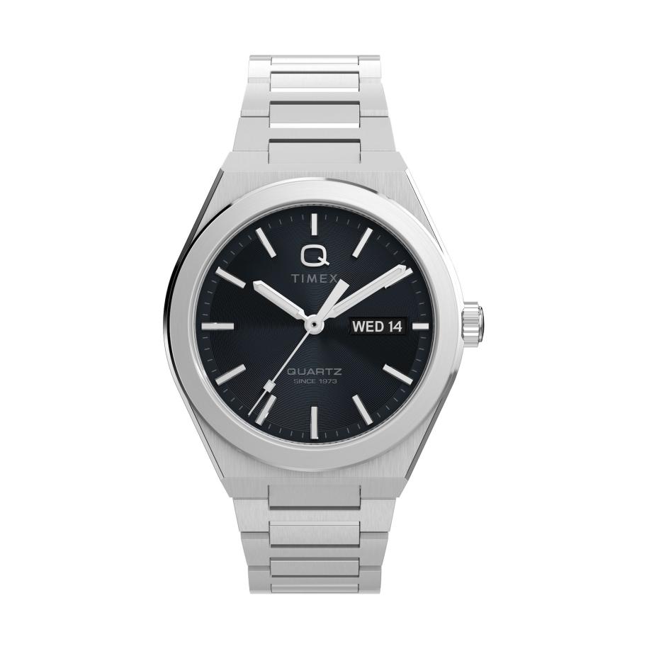 Timex TIMEX Analoog horloge Q Timex® Continental Day and Date zwart / zilver -
