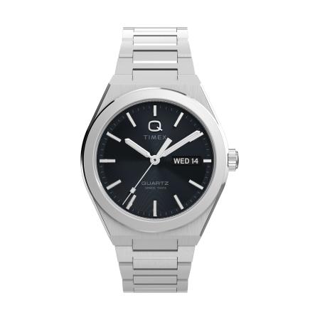 TIMEX Analoog horloge Q Timex® Continental Day and Date zwart / zilver