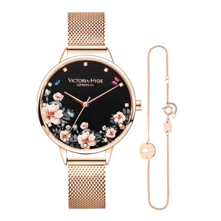 Victoria Hyde Victoria Hyde Analoog horloge rose-goud / zwart