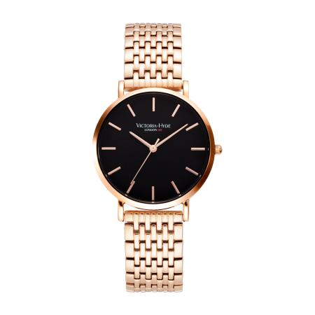Victoria Hyde Victoria Hyde Analoog horloge The Chelsea rose-goud / zwart