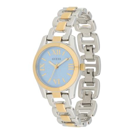 GUESS Analoog horloge lichtblauw / goud / zilver