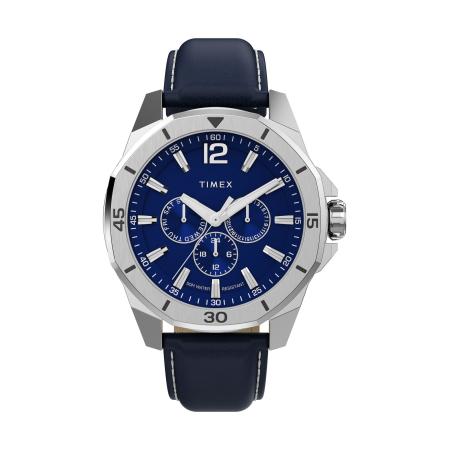 TIMEX Analoog horloge Essex donkerblauw / zilver