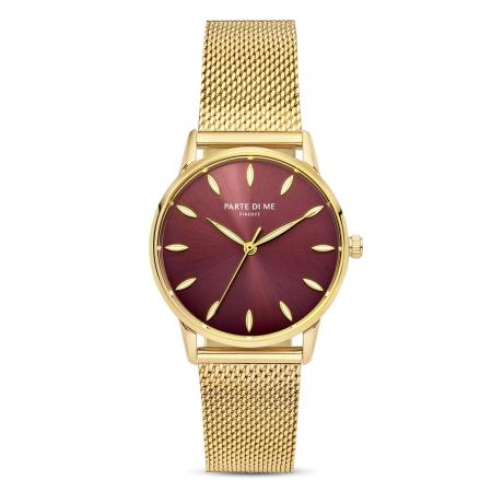 Parte di Me Analoog horloge goud / wijnrood