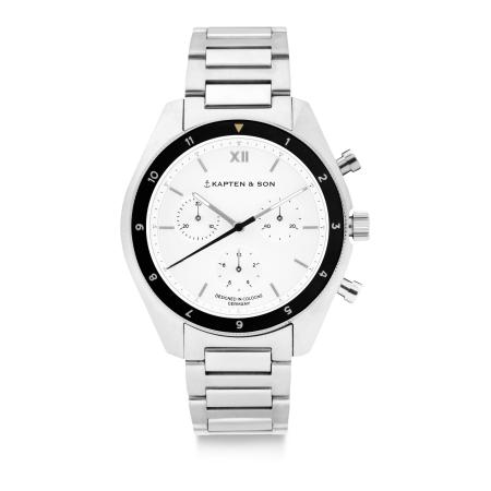 Kapten & Son Kapten & Son Analoog horloge Rise Silver Steel zilver / wit