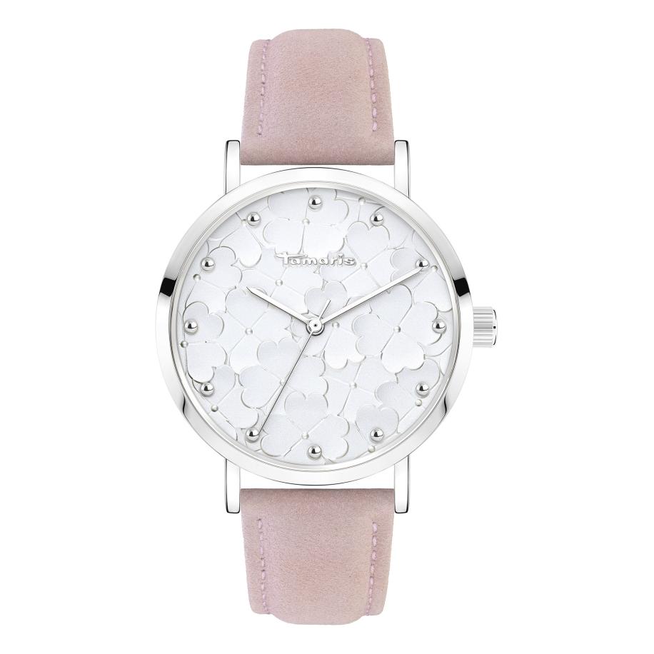 Tamaris Analoog horloge rosa / zilver / wit Zilver