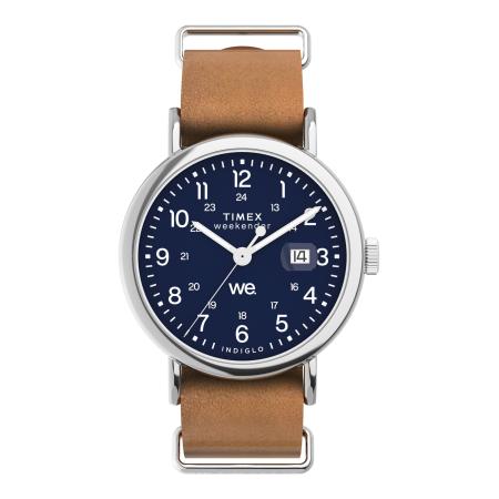 TIMEX Analoog horloge Weekender blauw / bruin