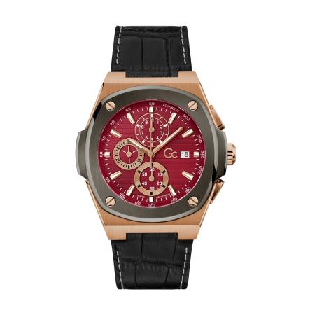 Gc Analoog horloge goud / zilvergrijs / bordeaux / zwart