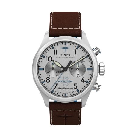 TIMEX Analoog horloge Timex x Pan Am® Waterbury Ace Chronograph bruin