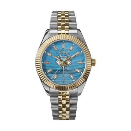 TIMEX Analoog horloge Jacquie Aiche hemelsblauw / goud / zilver