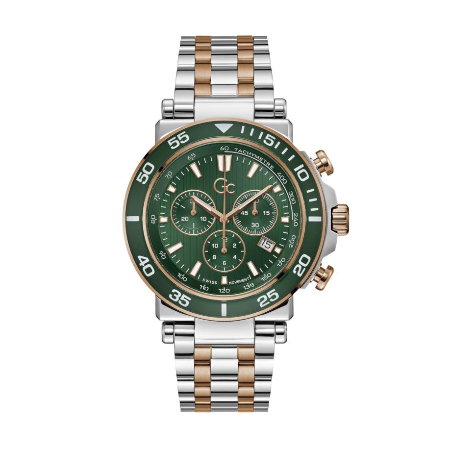 Gc Analoog horloge One Sport goud / groen / zilver Zilver