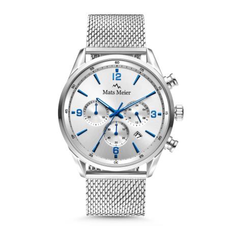 Mats Meier Analoog horloge blauw / zilver