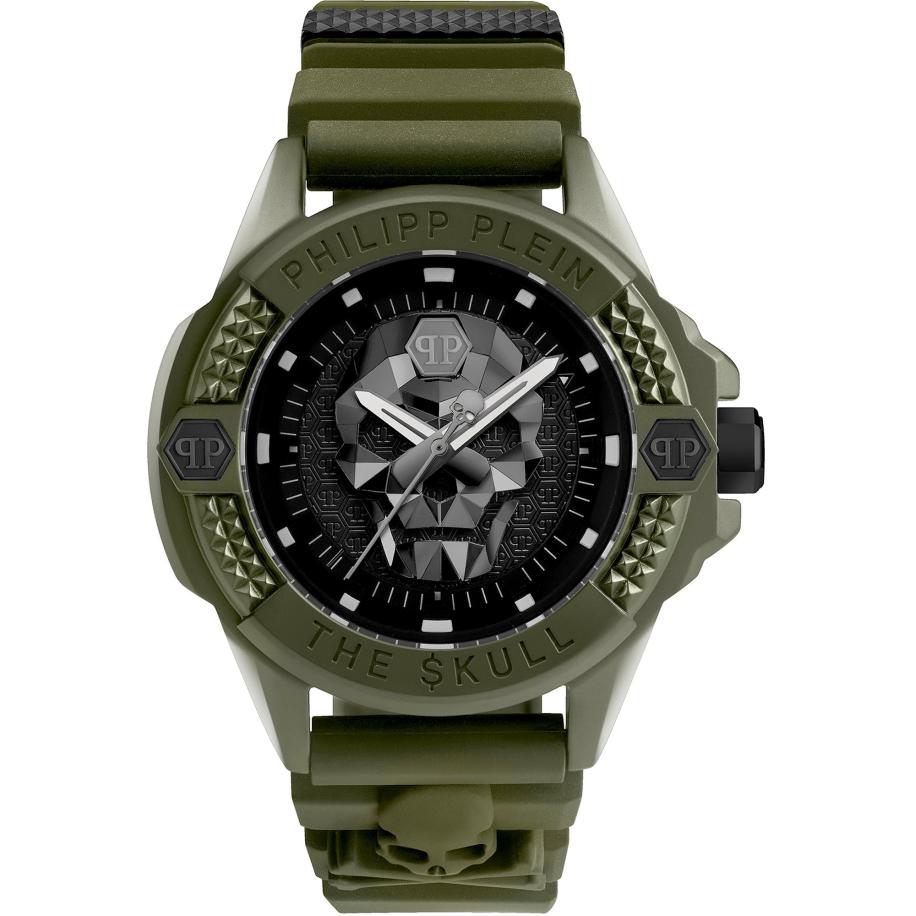 Philipp Plein Analoog horloge $kull antraciet / olijfgroen / zwart Groen