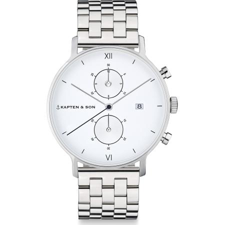 Kapten & Son Kapten & Son Analoog horloge Chrono Small Silver Steel zilver