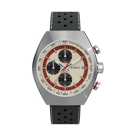 TIMEX Analoog horloge Legacy Tonneau beige / grijs / rood / zilver