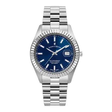 Jacques du Manoir Analoog horloge blauw / zilver