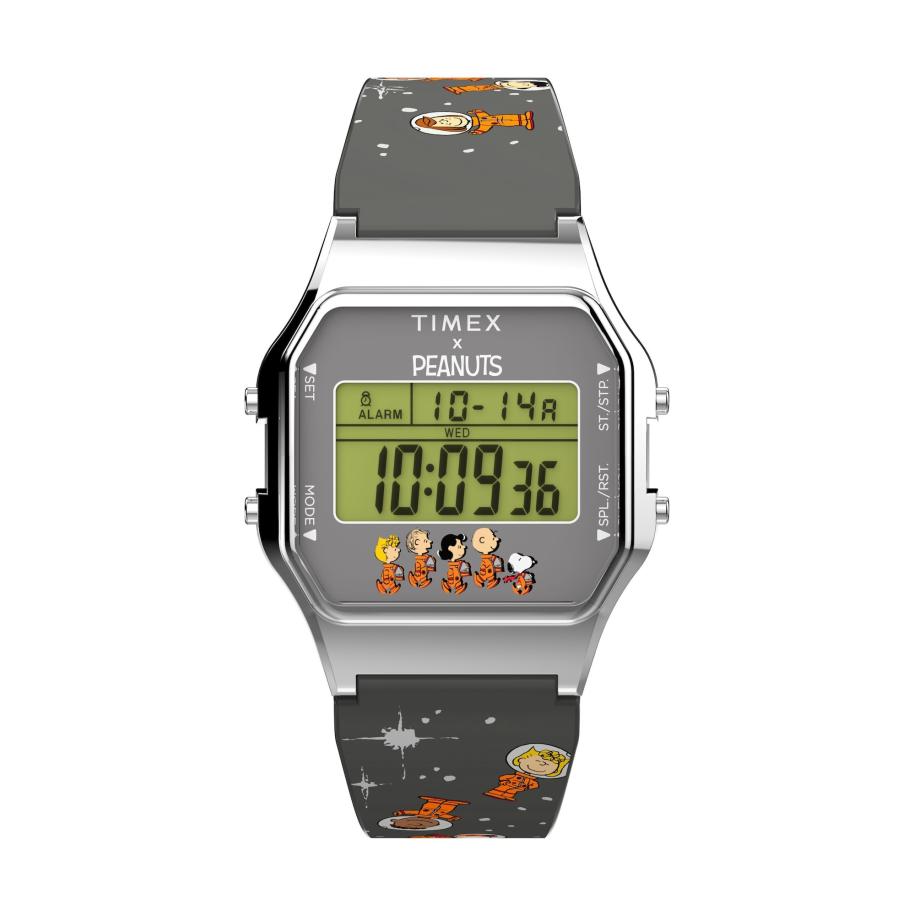 TIMEX Digitaal horloge Peanuts Space geel / grijs / zilver / wit Grijs