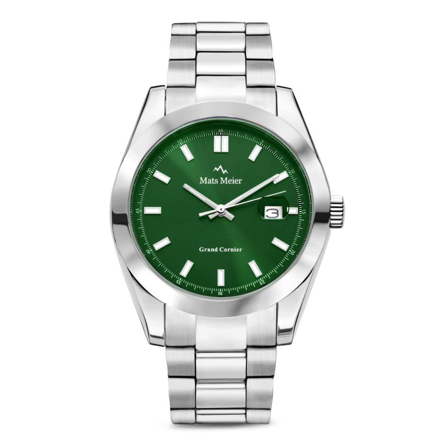 Mats Meier Analoog horloge groen / zilver Zilver
