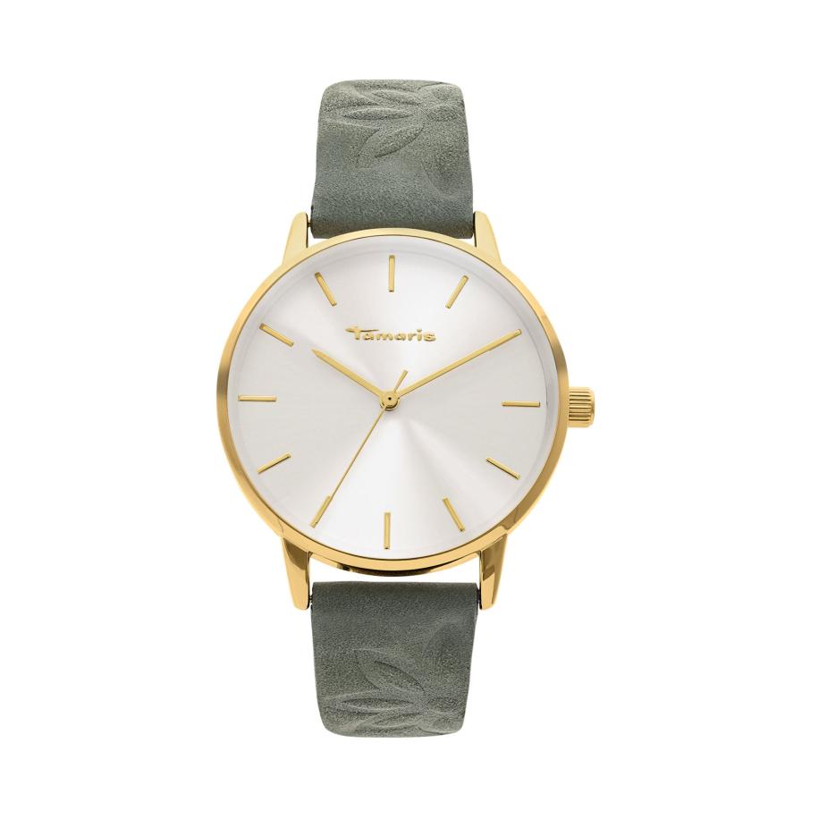 Tamaris Analoog horloge goud / groen / parelwit Groen