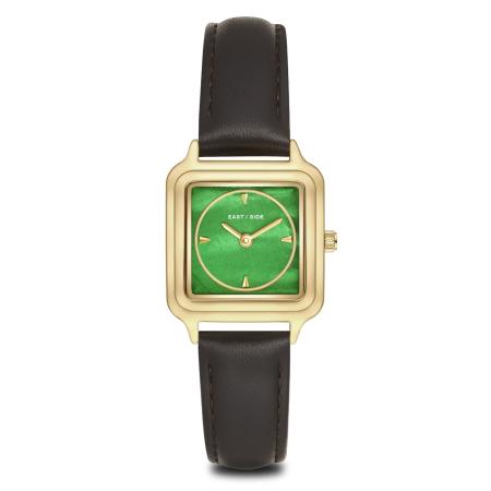 EASTSIDE Eastside Analoog horloge donkerbruin / goudgeel / grasgroen