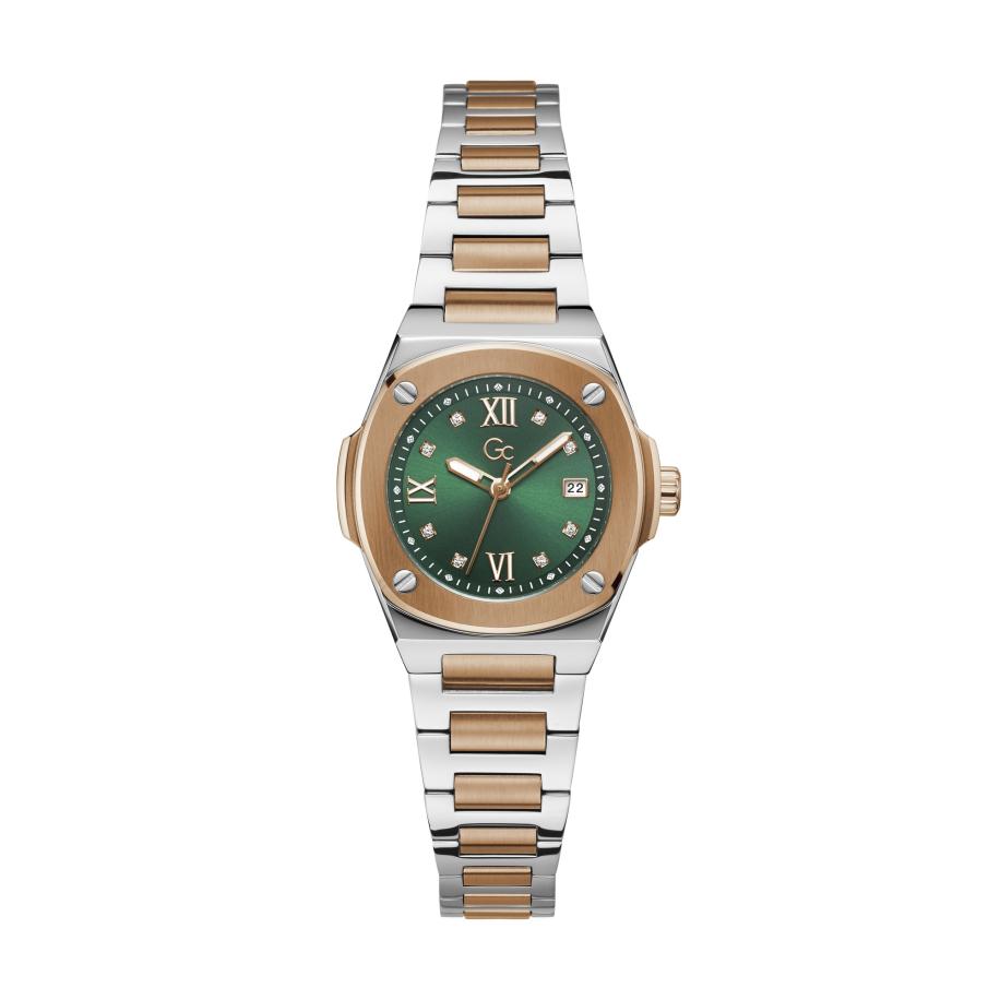 GC Gc Analoog horloge Gc Coussin Shape beige / groen / zilver -
