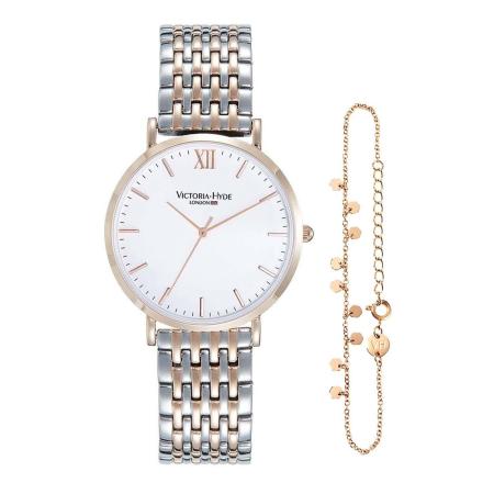 Victoria Hyde Victoria Hyde Analoog horloge opaal / rose-goud / zilver