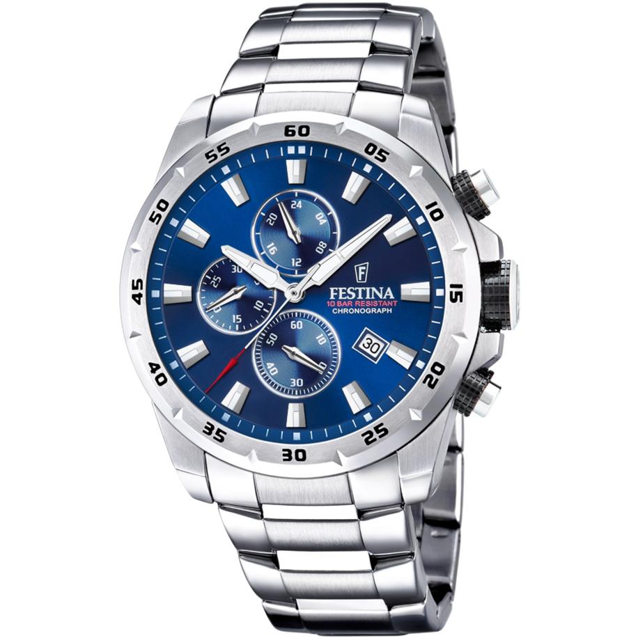 FESTINA Analoog horloge blauw / zilver Zilver