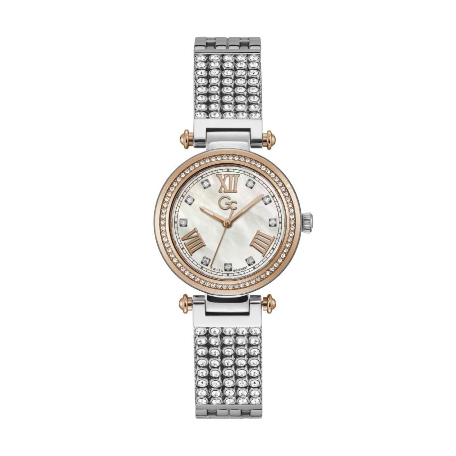 GC Gc Analoog horloge PrimeChic goud / zilver / parelwit -