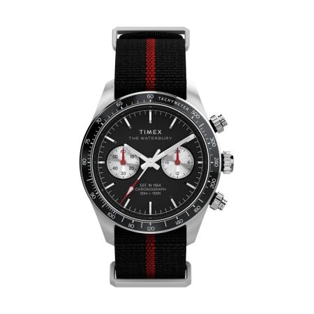 TIMEX Analoog horloge Waterbury Heritage vuurrood / zwart / zilver