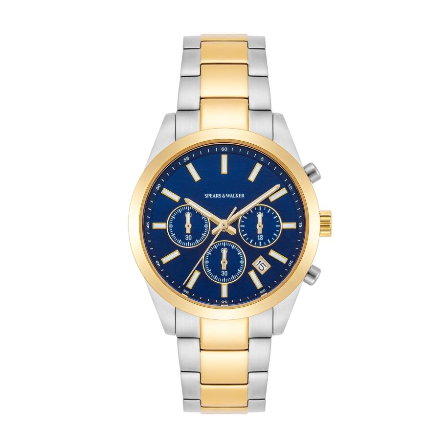 Spears & Walker Analoog horloge marine / goud / zilver Zilver