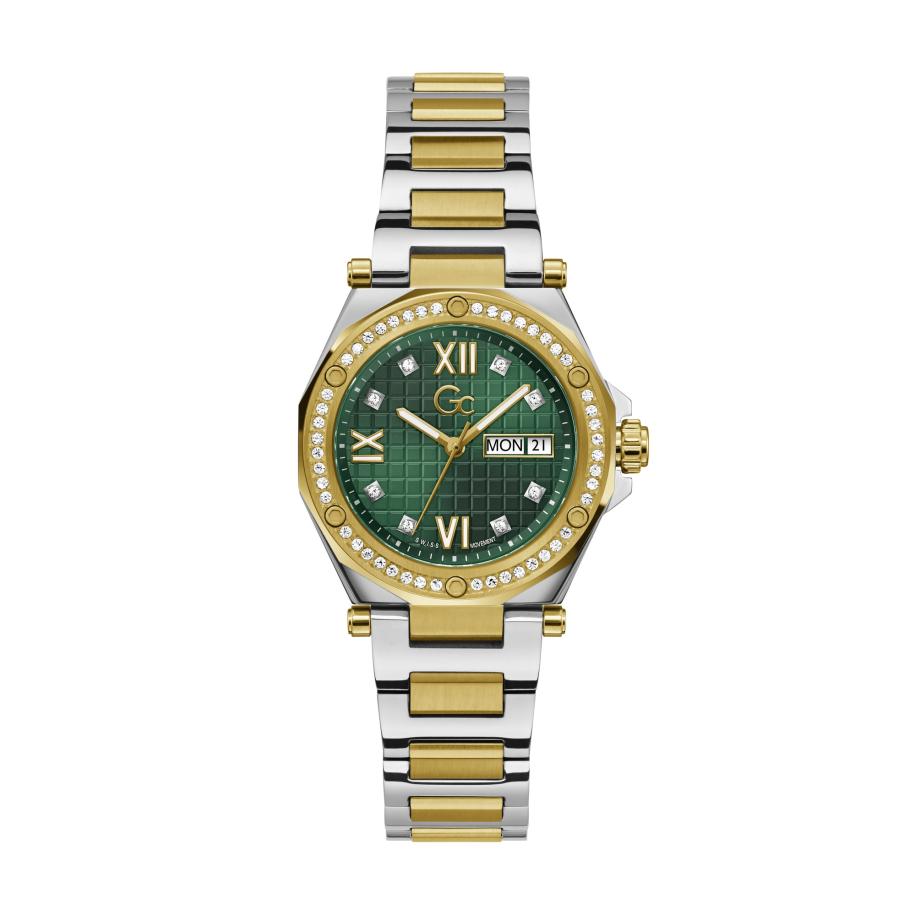 GC Gc Analoog horloge Legacy Lady goud / donkergroen / zilver -