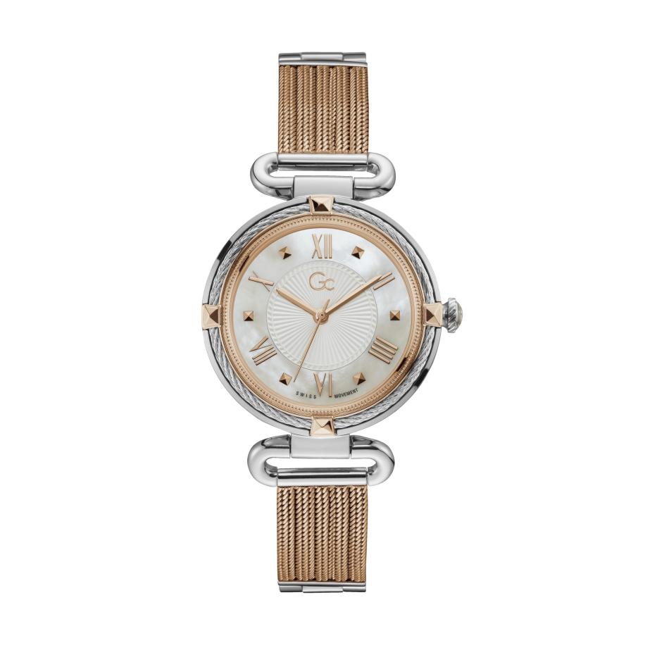 GC Gc Analoog horloge CableChic goud / zilver / parelwit -