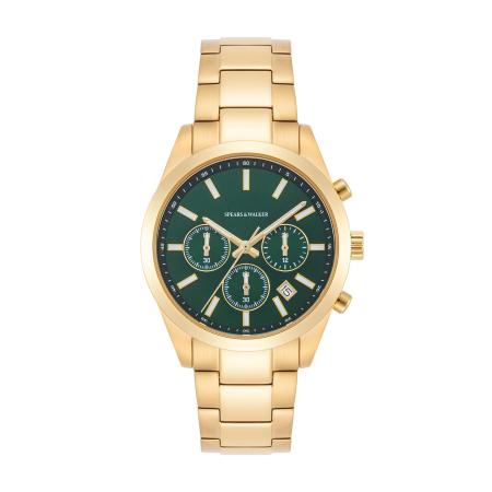 Spears & Walker Analoog horloge goudgeel / zwart